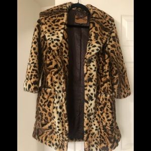 Guess Faux Leopard Coat